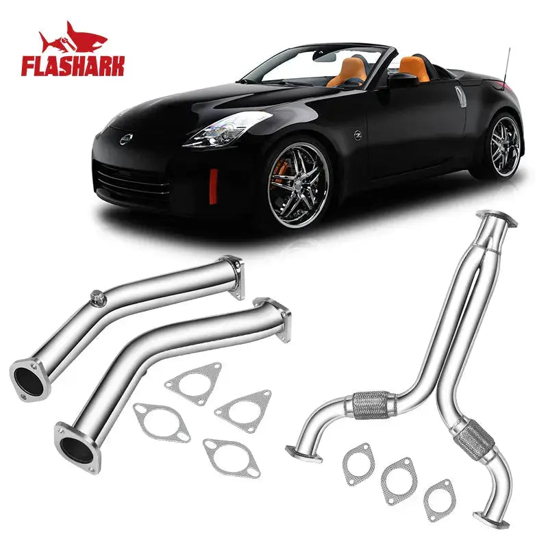 Downpipe Exhaust/Test Pipes for 2003-2006 Nissan 350z Infiniti G35 With Gaskets And Bolts Flashark