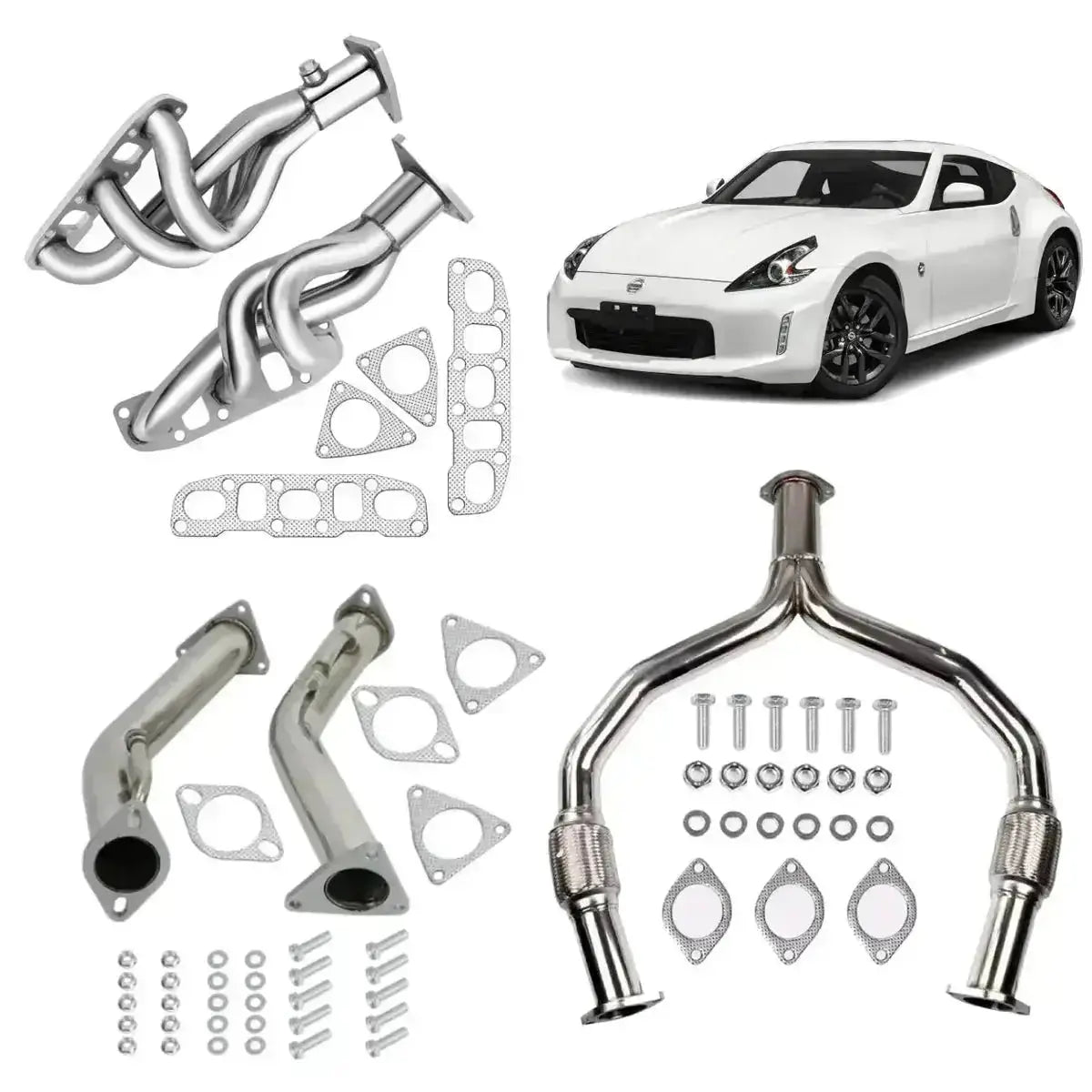 Downpipe Exhaust/Test Pipes for Infiniti G37 Z34 and Q50/Q60 Models with 3.7L Engine (does not fit 2.0 or 3.0t models) Flashark
