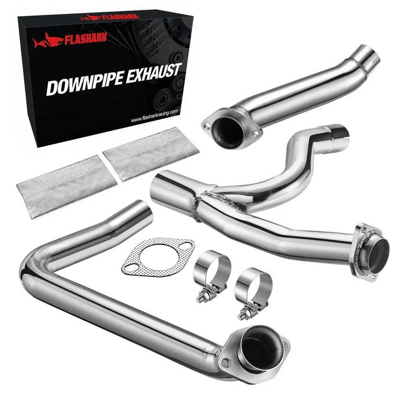 Downpipe Exhaust Y-Pipe 2012-2018 Jeep Wrangler JK 3.6L V6 2in/2.5in Flashark