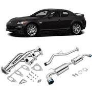2004-2008 Mazda RX-8 1.3L Catback Exhaust System w/ Dual Burnt Tip Flashark