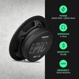 AudioControl EPICPRO6S 6.5" 200W RMS Slim Midrange Speakers (Pair) AudioControl