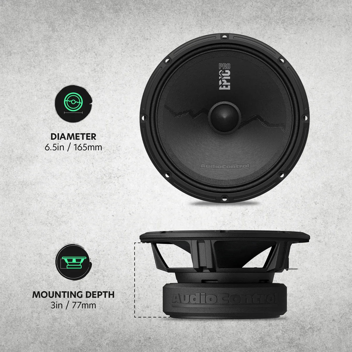 AudioControl EPICPRO6X 6.5" 200W RMS Midrange Speakers (Pair) AudioControl