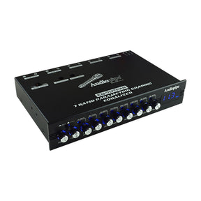 Audiopipe 7 Band Parametric Graphic Equalizer with 9V Line Driver (EQ-707PAR） Audiopipe