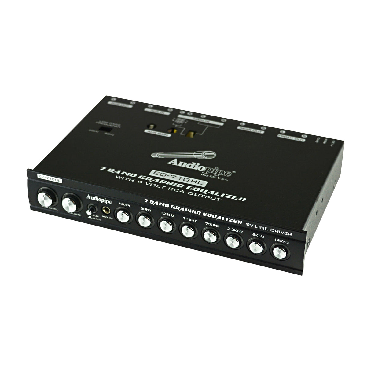 Audiopipe 7 Band Graphic Equalizer with Hi/Lo 9V Line Driver (EQ-710HL) Audiopipe