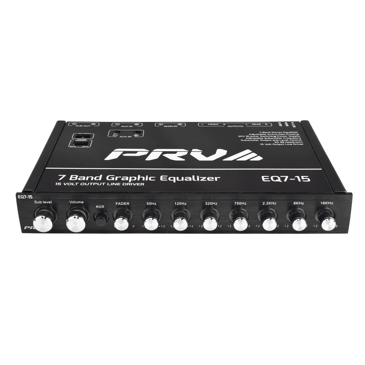 PRV Audio EQ7-15 7-Band Car Audio Equalizer 15V