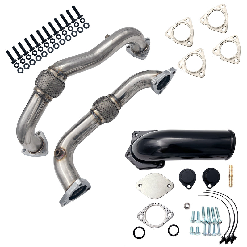 TruckTok 2008-2010 6.4L Ford Powerstork Exhaust Up Pipes & EGR Delete Plates Bypass