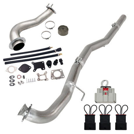 2017-2019 6.6L Duramax L5P 4" DPF Delete pipe & 3.5" Downpipe w/EGR Delete kit TruckTok