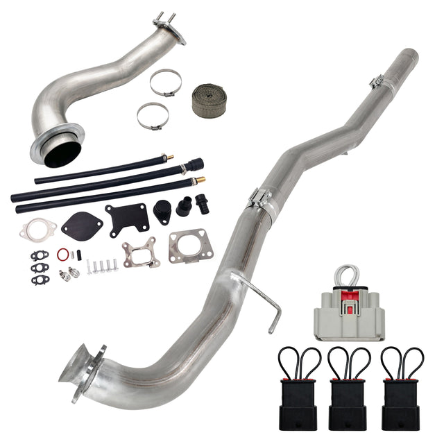 2017-2019 6.6L Duramax L5P 4" DPF Delete pipe & 3.5" Downpipe w/EGR Delete kit TruckTok