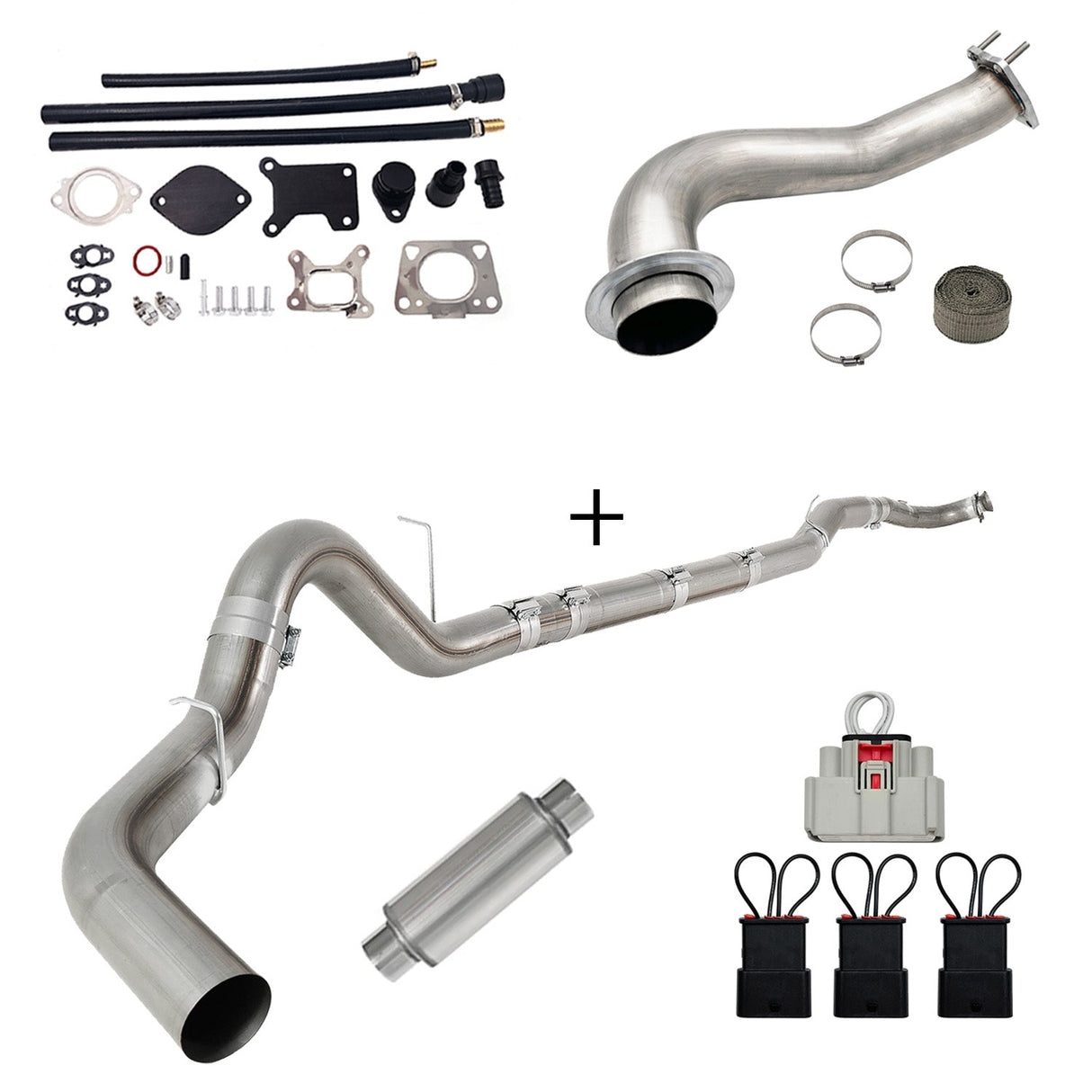 TruckTok 2017-2023 6.6L Duramax L5P DPF/CCV/EGR Delete & Downpipe w/Can Bus kit TruckTok