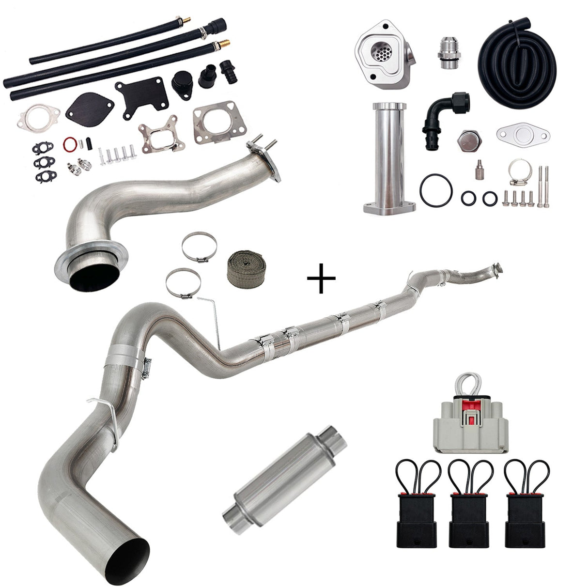 TruckTok 2017-2023 6.6L Duramax L5P DPF/CCV/EGR Delete & Downpipe w/Can Bus kit TruckTok