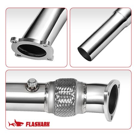3 Inch Exhaust Turbo Downpipe for 1999-2004 Volkswagen VW MK4 Golf/Jetta/Beetle 1.8L Flashark