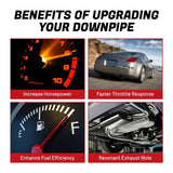 2.25" Catless Downpipe Exhaust for 1990-2001 Acura Integra / 1988-2000 Honda Civic / 1988-1991 CRX / 1993-1997 Del Sol