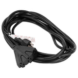25Ft 3-Outlet Heavy Duty Extension Cord (EX-PRO312-25BLK) Audiopipe