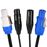 6Ft Extension Power Cable with Audio XLR Connectors (EX-PWC-AUD-6) Audiopipe