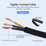 3Ft Extension Power Cable with Audio XLR Connectors (EX-PWC-AUD-3) Audiopipe