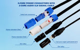 12Ft DMX Extension Cable with Power and XLR Connectors (EX-PWC-DMX-12) Audiopipe