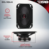 EXL 4x6” 2-Way Coaxial Speaker with Fiber Glass Cone | 60W RMS 3-Ohm