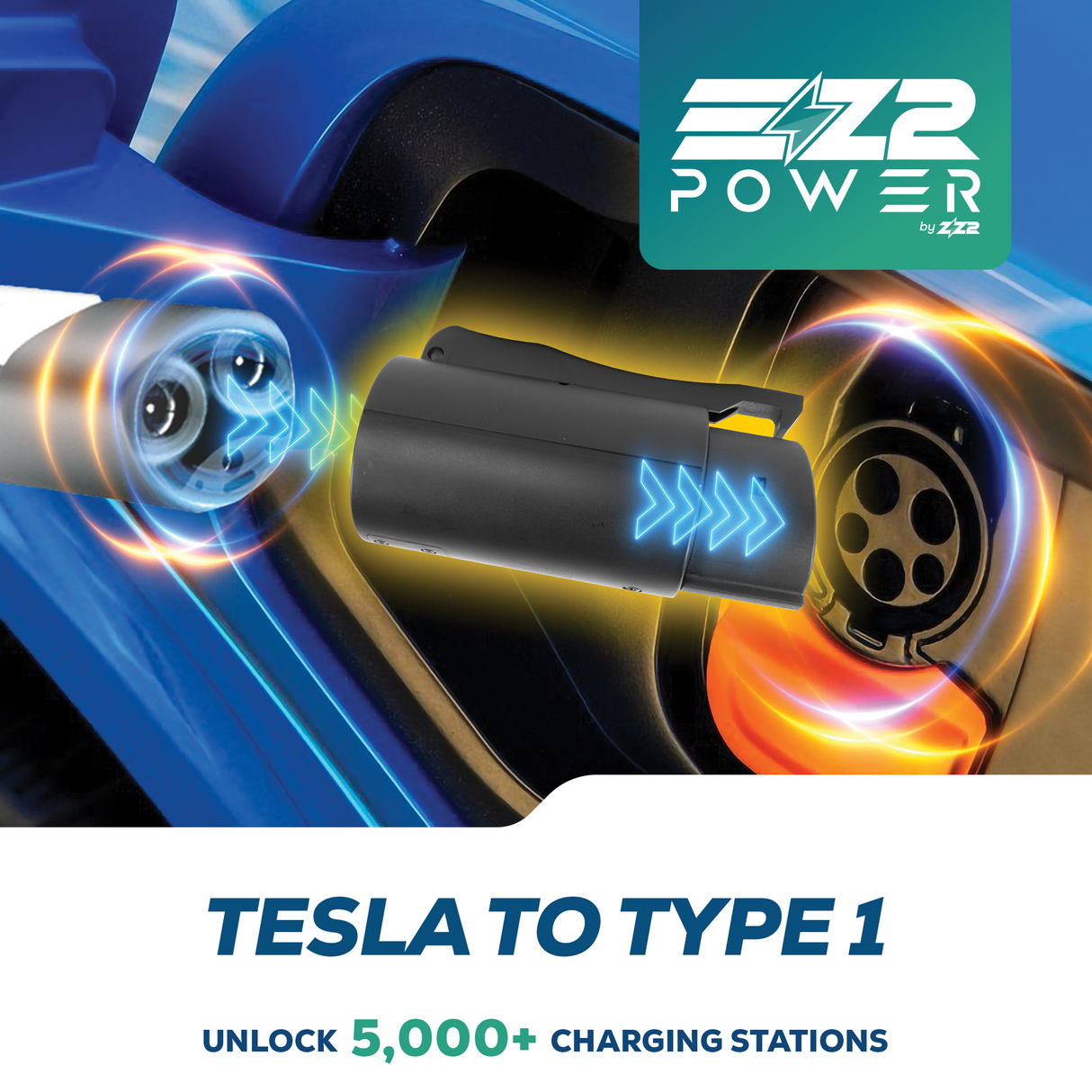 Tesla to Type 1 Portable EV Charging Adapter ZZ2