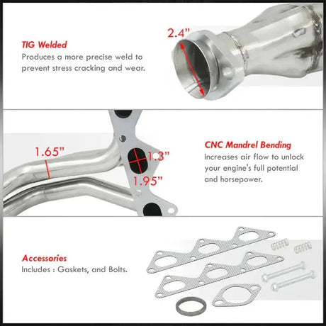 Maximizer Exhaust Header for 1991–1999 Mitsubishi 3000GT & Dodge Stealth 3.0L V6 DOHC (Non-Turbo) Flashark