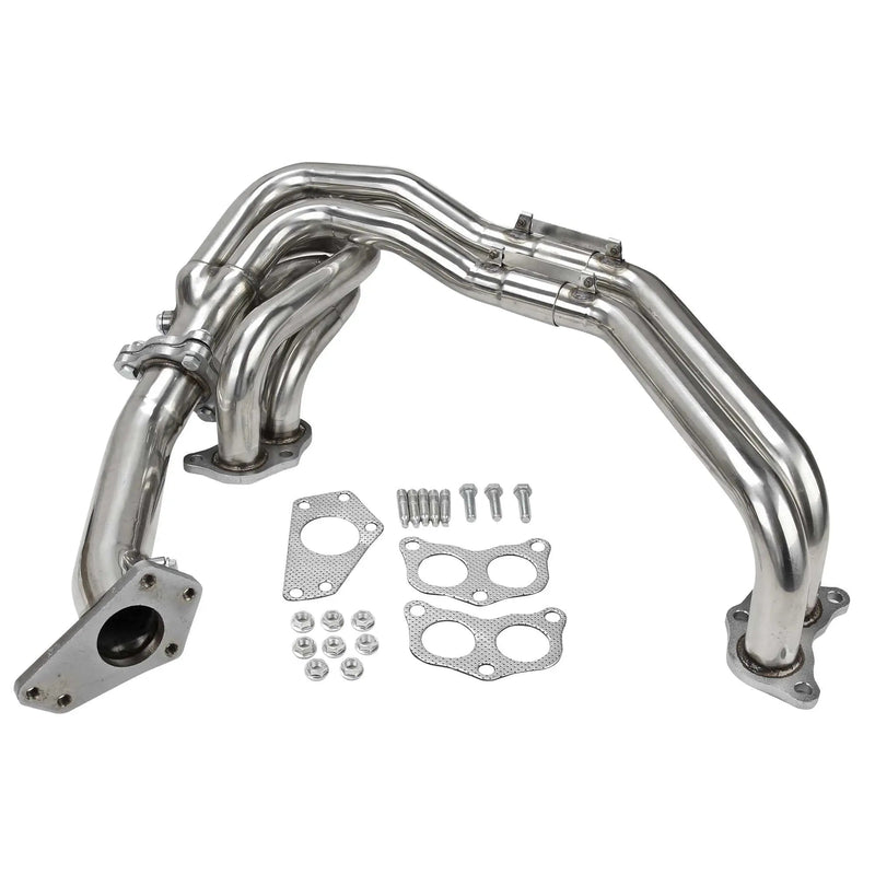 Exhaust Header Up Pipe All in One Kit for 2002-2007 Subaru Impreza WRX/STi Sedan/Wagon 4-Door 2.0L 2.5L Flashark