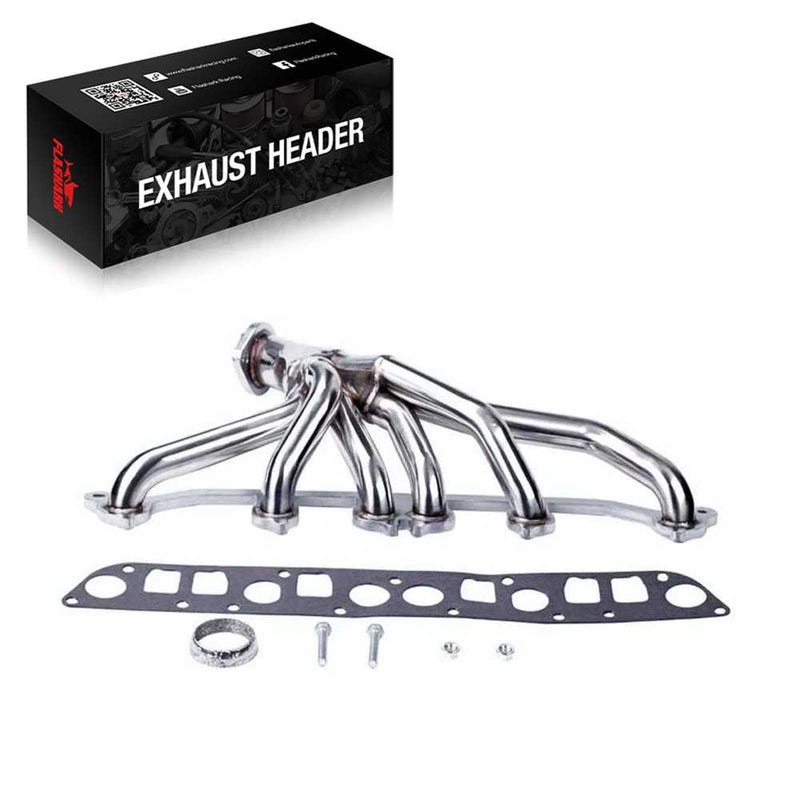 Exhaust Header | 1991-2001 Jeep Wrangler / 1993-2001 Cherokee / 1991-1992 Grand Cherokee 4.0L I6 Flashark