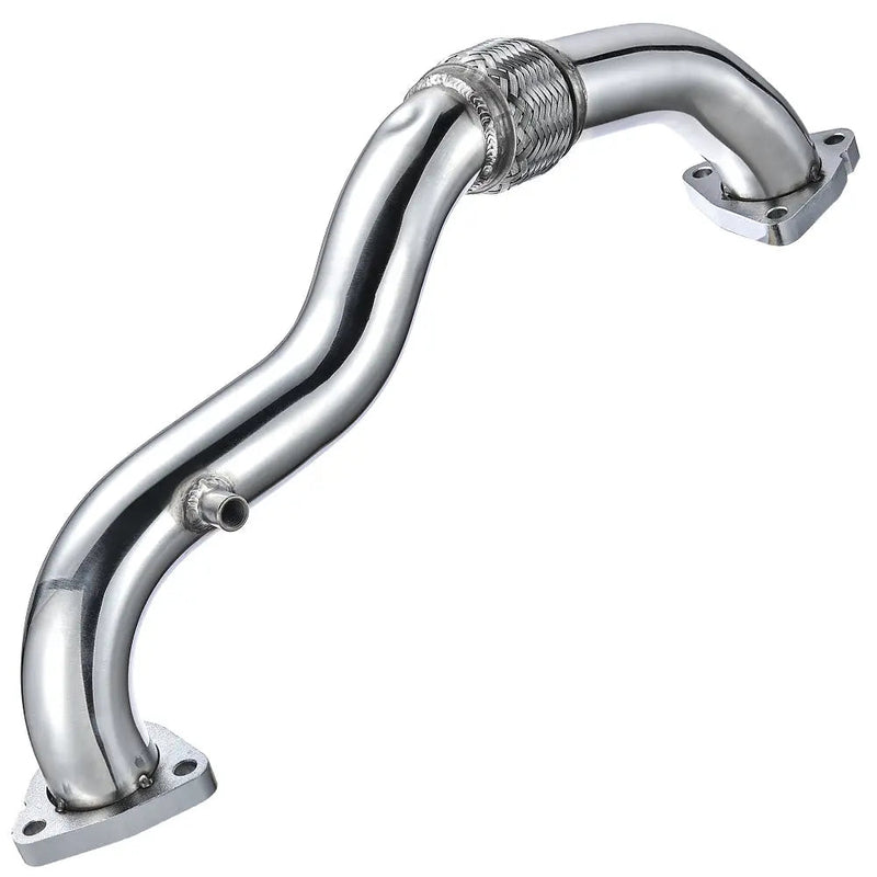 For 2008-2010 6.4L Ford Powerstroke Diesel Heavy Duty Polished Exhaust Up-Pipe Flashark