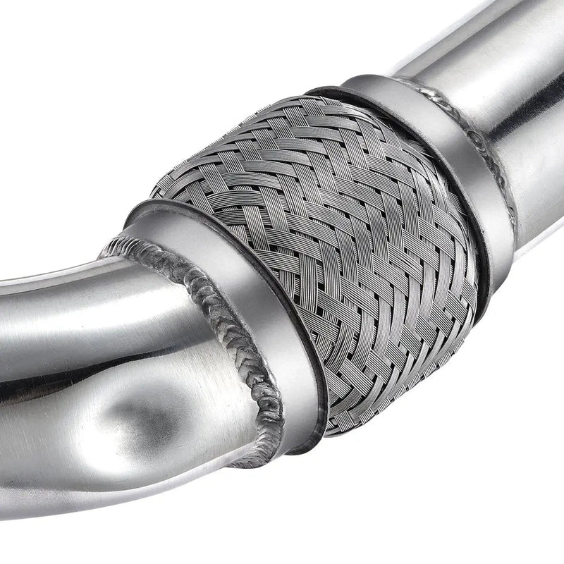 For 2008-2010 6.4L Ford Powerstroke Diesel Heavy Duty Polished Exhaust Up-Pipe Flashark