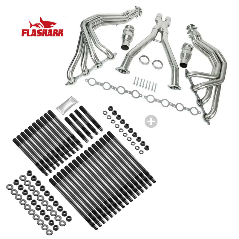 Long Tube Exhaust Headers for 1997-2004 Chevy C5 Corvette Base & Z06 LS1/LS6 5.7L Flashark