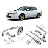 Exhaust Header Up Pipe All in One Kit for 2002-2007 Subaru Impreza WRX/STi Sedan/Wagon 4-Door 2.0L 2.5L Flashark