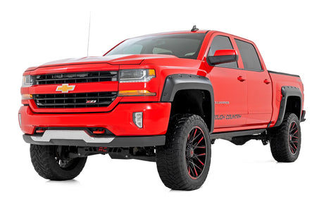 Pocket Fender Flares 5 Foot 9 Inch Bed GBA Black Chevy Silverado 1500 (14-18 & Classic) Rough Country
