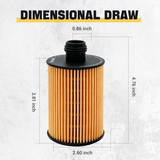 Trucktok 2014-2019 3.0L Ram 1500 Ecodiesel Oil Filter Replaces 68229402AA TruckTok