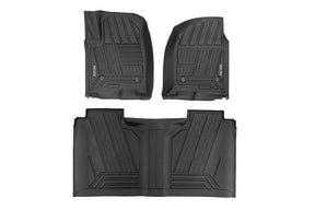 Flex-Fit Floor Mats FR & RR FR Bucket Crew Silverado/Sierra 1500/2500HD/3500HD (19-26) Rough Country