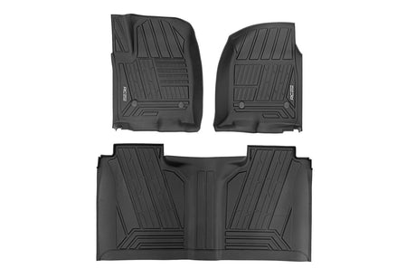 Flex-Fit Floor Mats FR & RR FR Bucket Crew Silverado/Sierra 1500/2500HD/3500HD (19-26) Rough Country
