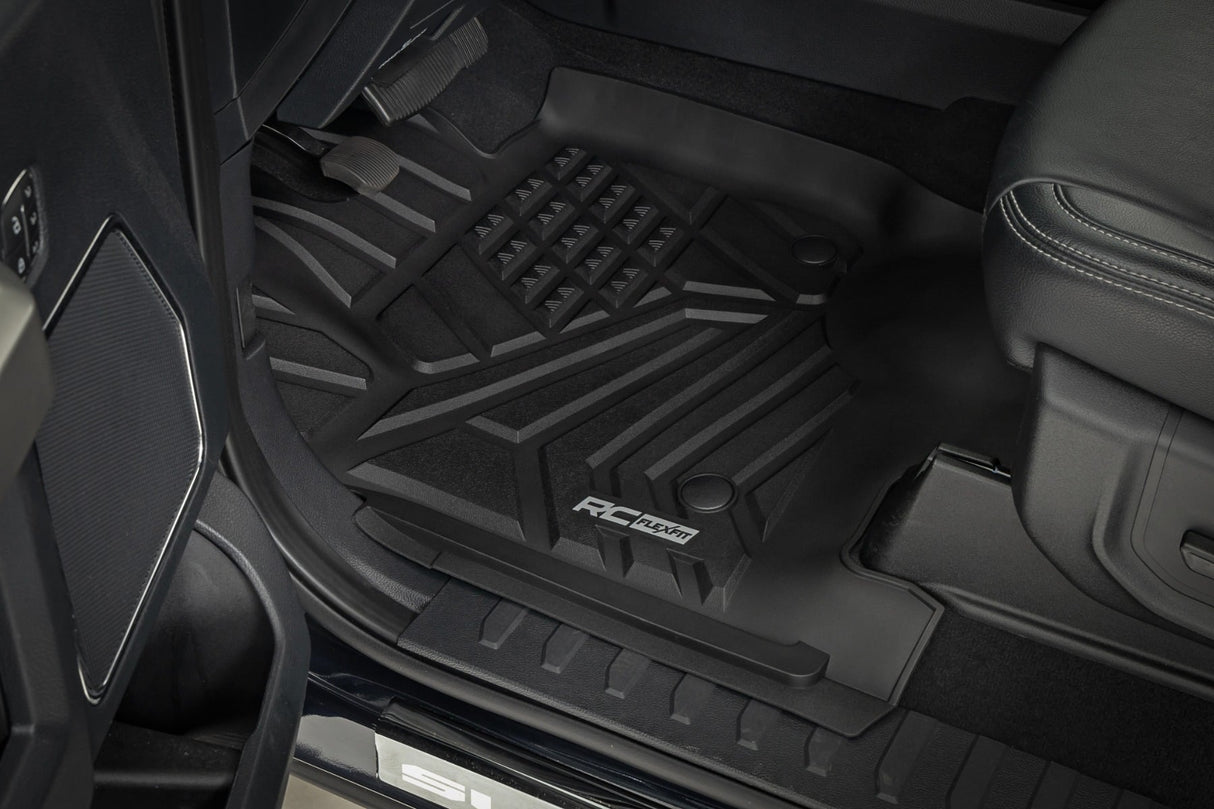 Flex-Fit Floor Mats Front and Rear Ford F-250/F-350 Super Duty (17-26) Rough Country