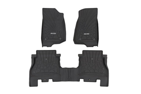 Flex Fit Floor Mats FR & RR 4 Door Jeep Wrangler Unlimited 4WD (18-26) Rough Country