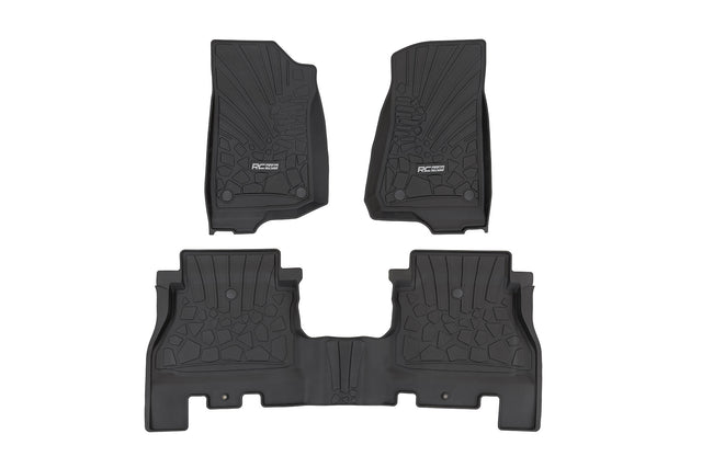 Flex Fit Floor Mats FR & RR 4 Door Jeep Wrangler Unlimited 4WD (18-26) Rough Country