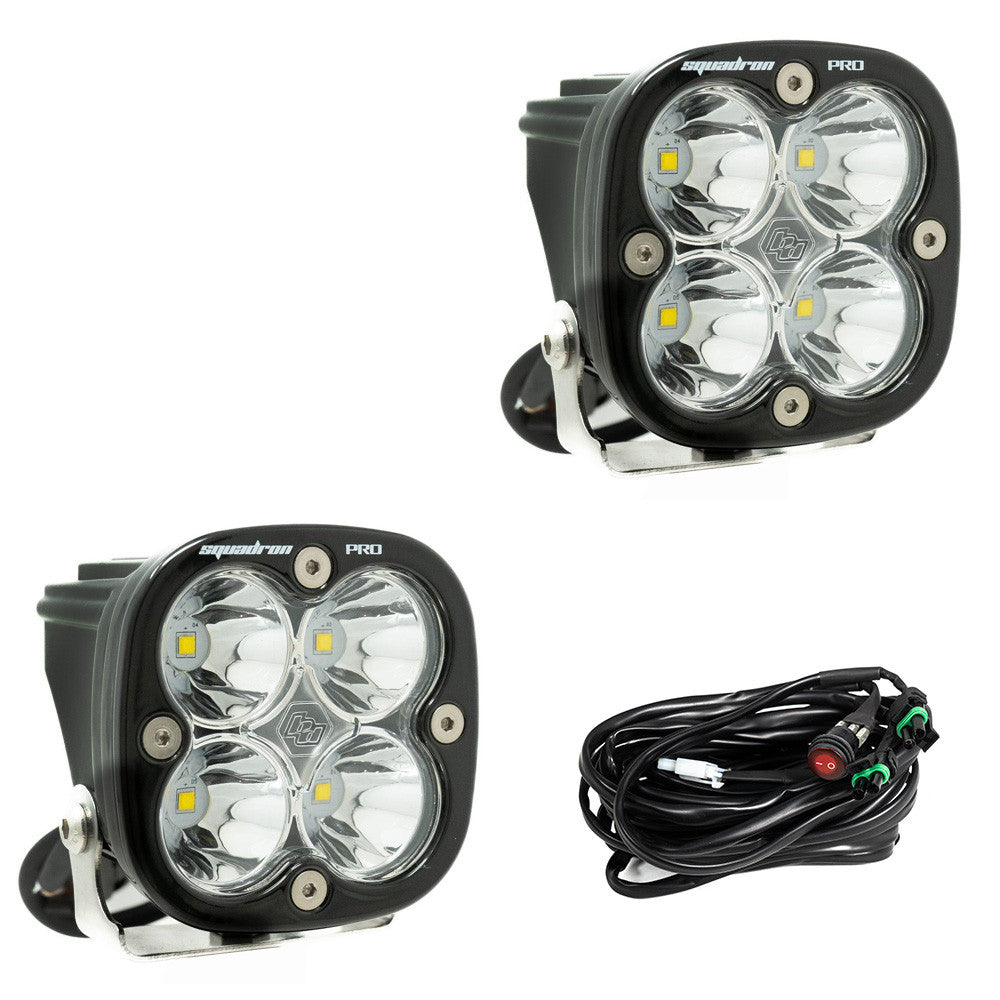 Baja Designs Squadron Pro Black LED Auxiliary Light Pod Pair Baja Designs