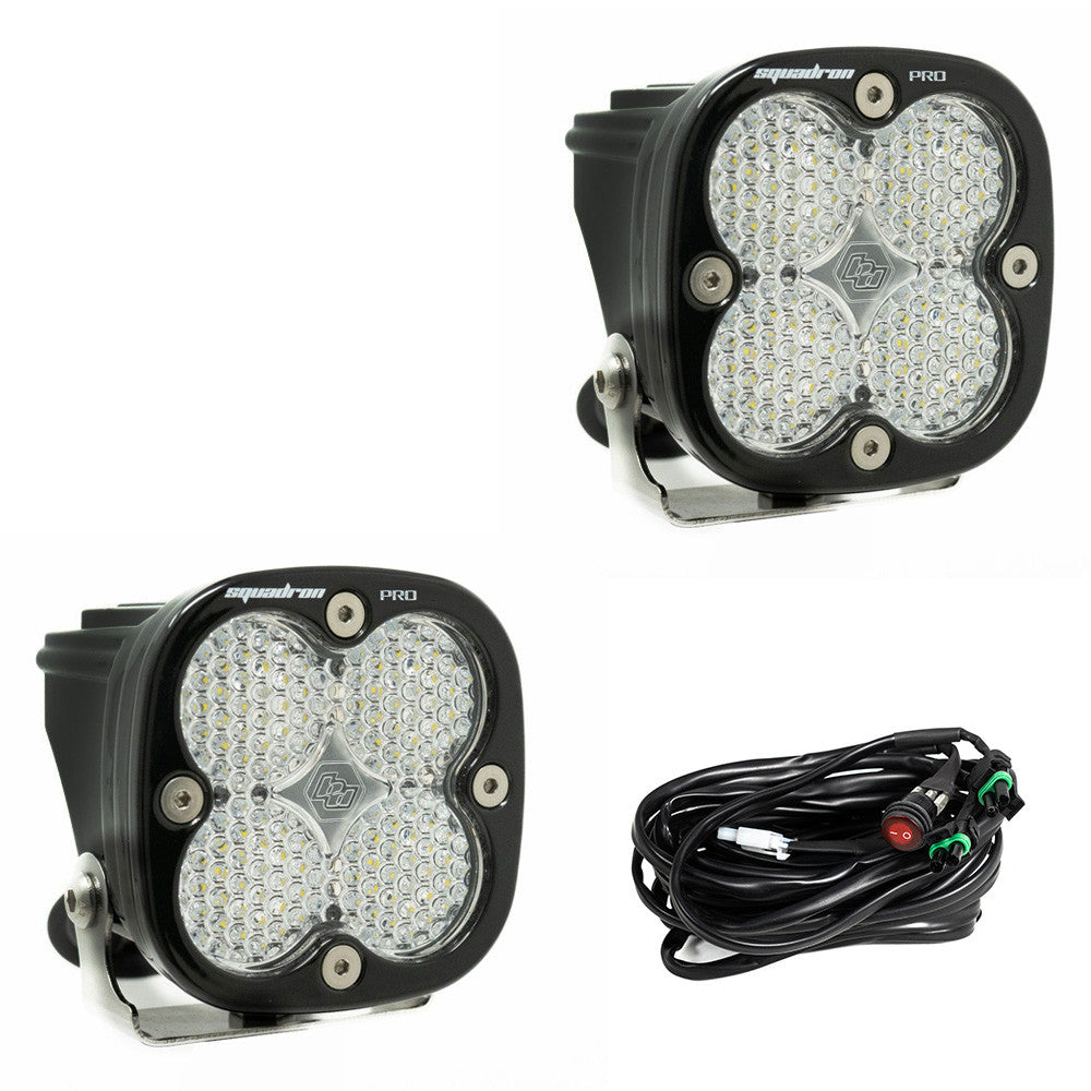 Baja Designs Squadron Pro Black LED Auxiliary Light Pod Pair Baja Designs