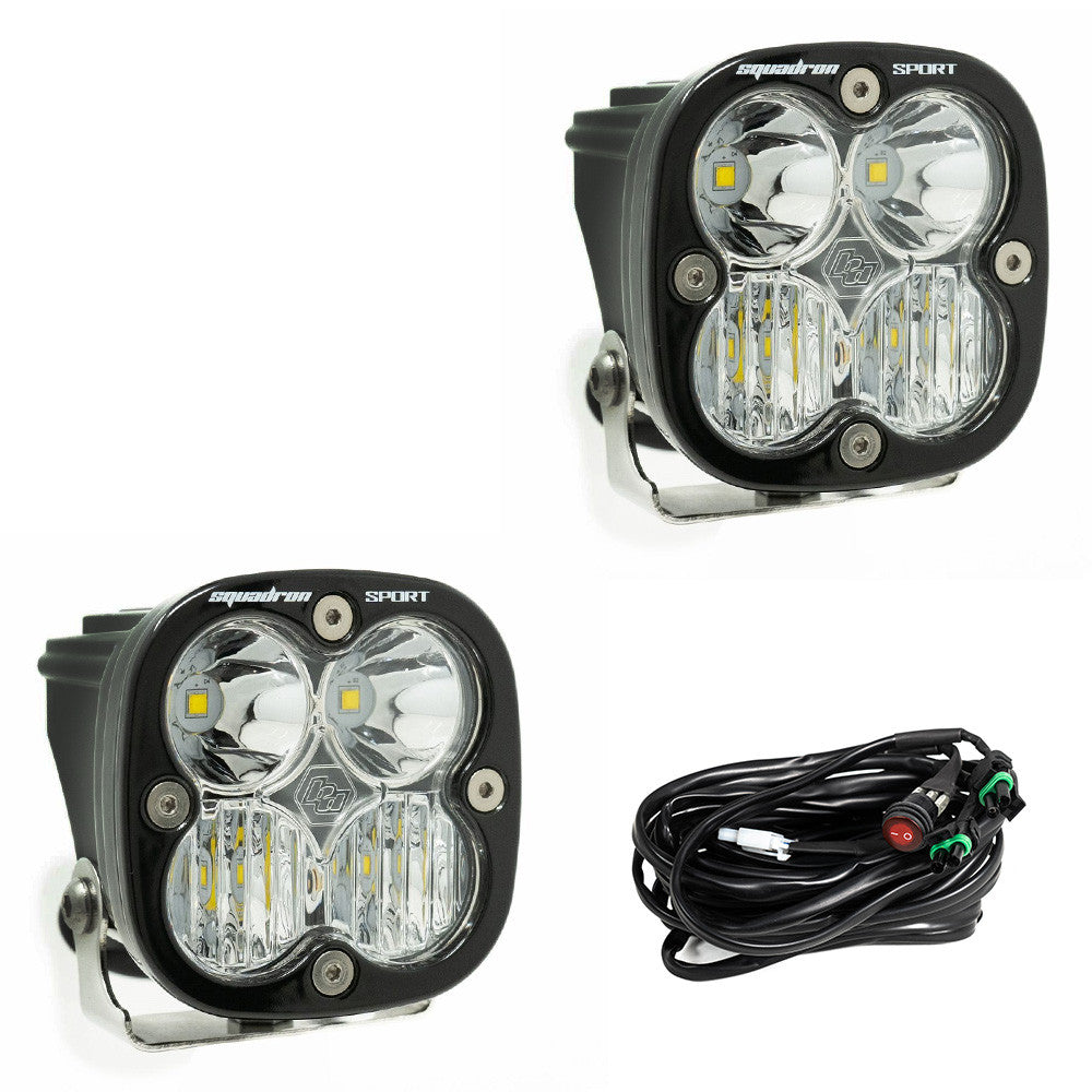 Baja Designs Squadron Sport Black LED Auxiliary Light Pod Pair Baja Designs