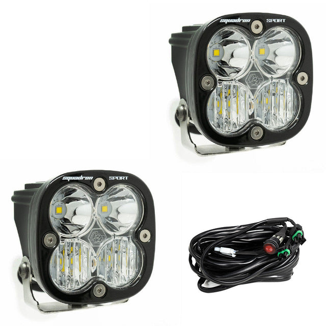Baja Designs Squadron Sport Black LED Auxiliary Light Pod Pair Baja Designs
