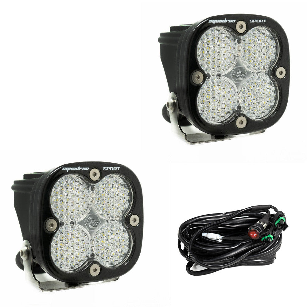 Baja Designs Squadron Sport Black LED Auxiliary Light Pod Pair Baja Designs