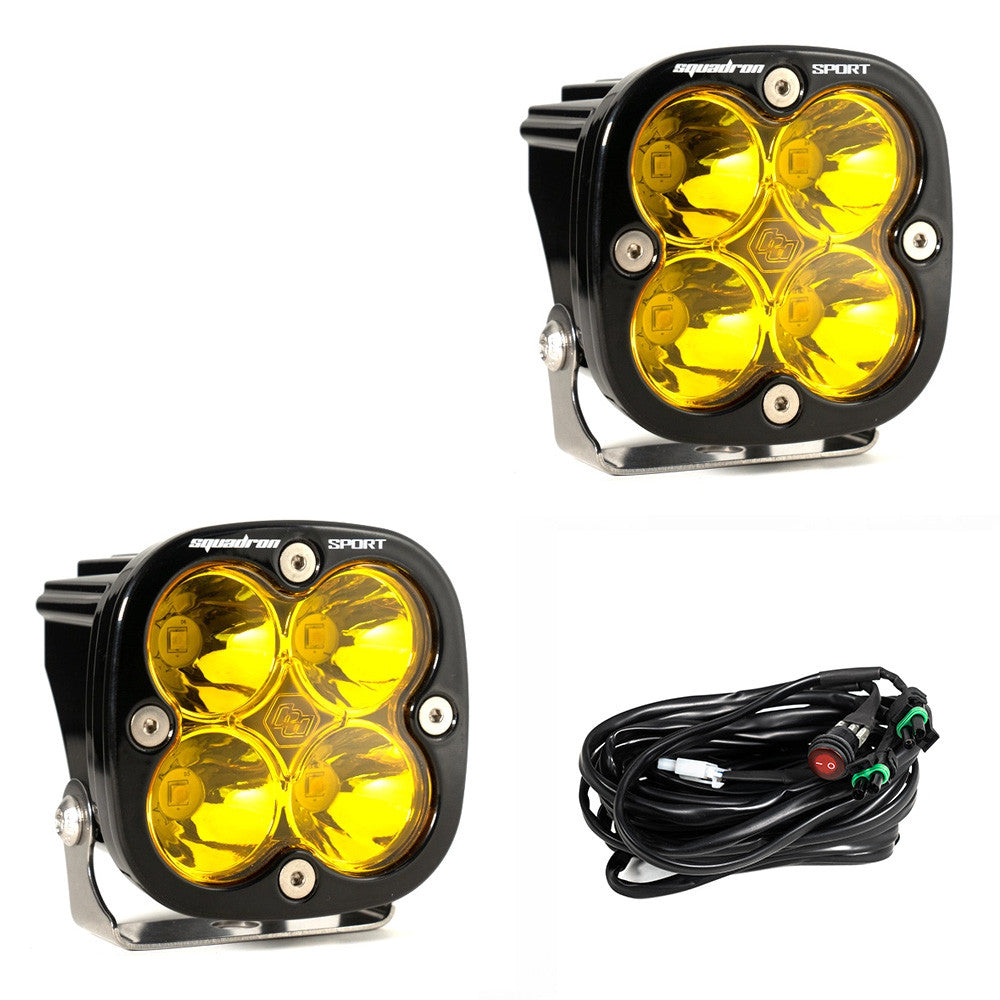 Baja Designs Squadron Sport Black LED Auxiliary Light Pod Pair Baja Designs
