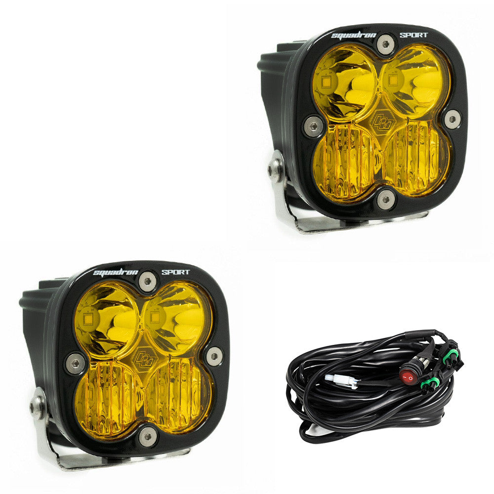 Baja Designs Squadron Sport Black LED Auxiliary Light Pod Pair Baja Designs