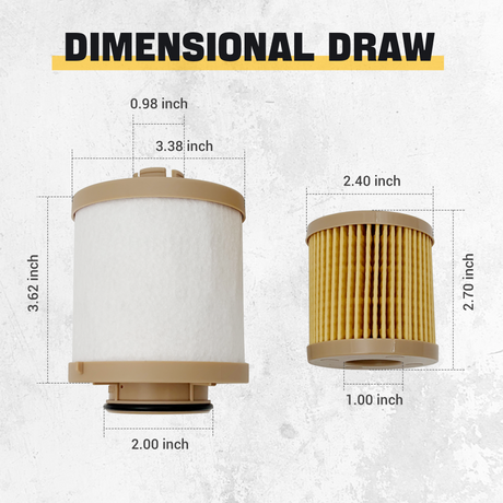 Trucktok 2003-2007 6.0L Ford Powerstroke Diesel Fuel Filter Replaces FD4616 TruckTok