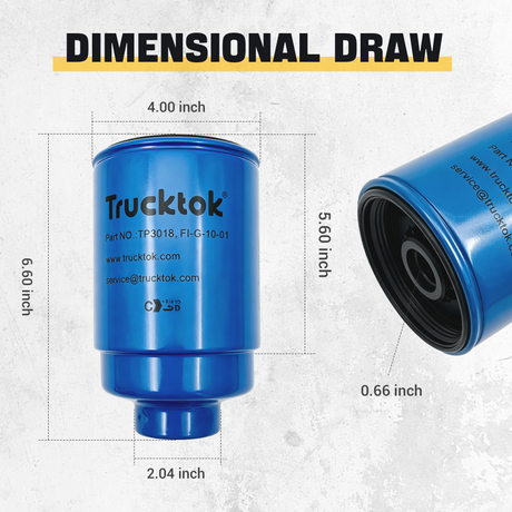 Trucktok 2001-2016 6.6L Silverado Sierra Duramax Fuel Filter Replaces TP3018 TruckTok