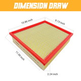 Trucktok 2017-2019 6.6L Silverado Sierra Duramax Air Filter Replaces A3231C A3257C TruckTok