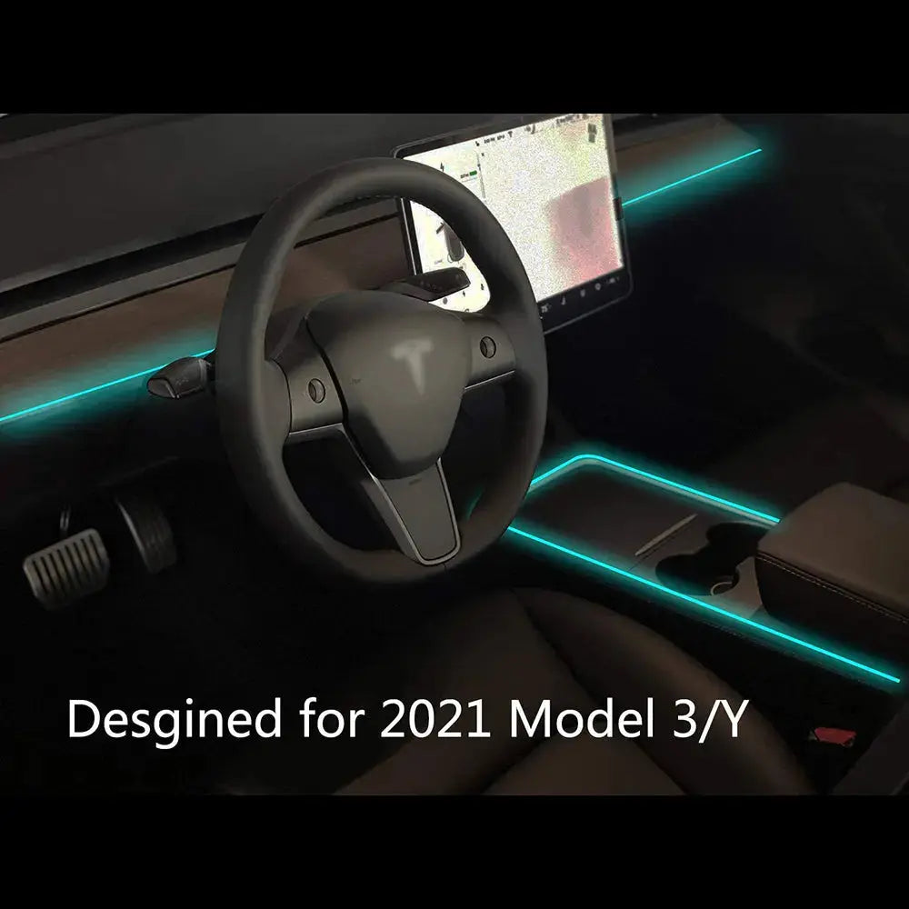 For Tesla 2021 Model 3/Y Neon Light Tubes Center Console RGB Interior LED Strip Lights