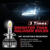 9005/HB3 H4 H7 H11 H13 LED Headlight Bulbs 80W 6400LM 6000K 2 Bulbs Flashark