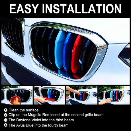 M-Colored Stripe Grille Insert Trims Compatible with BMW 11-20 X3 X4
