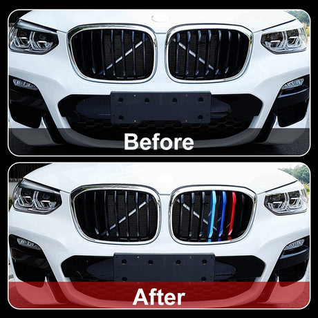M-Colored Stripe Grille Insert Trims Compatible with BMW 11-20 X3 X4